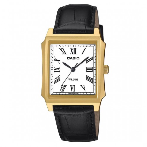 Casio MTP-B190GL-7BVDF Gold White Dial Black Leather